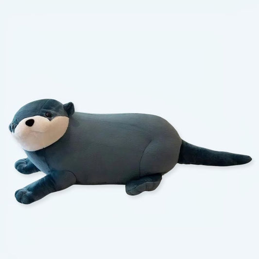 La Peluche 40cm Peluche loutre bleu