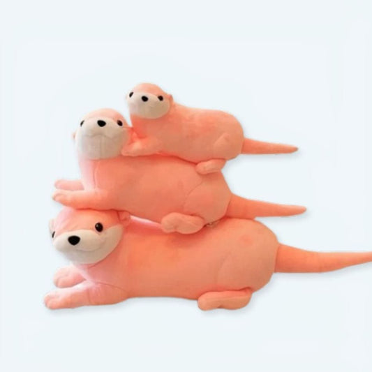 La Peluche 40cm Peluche loutre rose