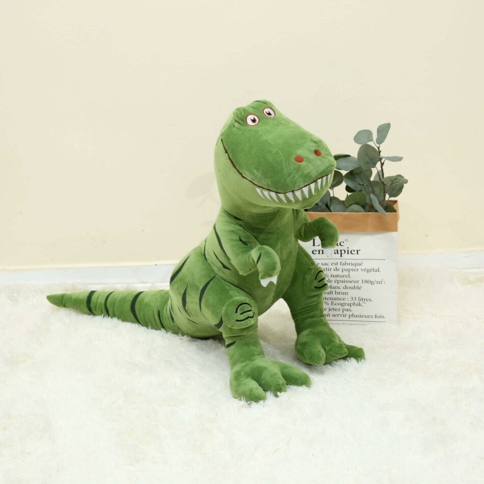 La Peluche 40cm Peluche tyrannosaure verte adorable