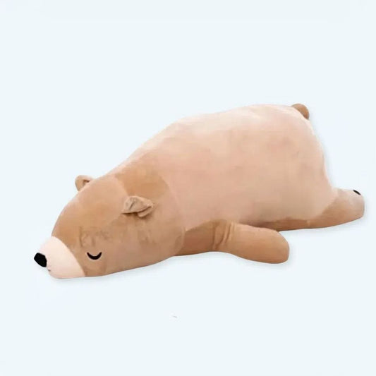 La Peluche 50cm Peluche ours marron dormant