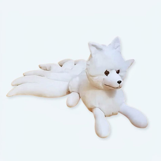 La Peluche 56cm Peluche renard blanc long queue