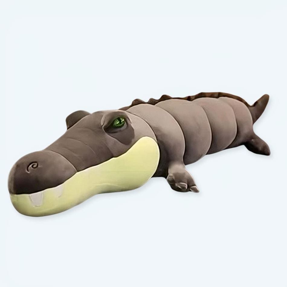 La Peluche 80cm Peluche alligator gris géante