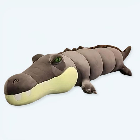 La Peluche 80cm Peluche alligator gris géante