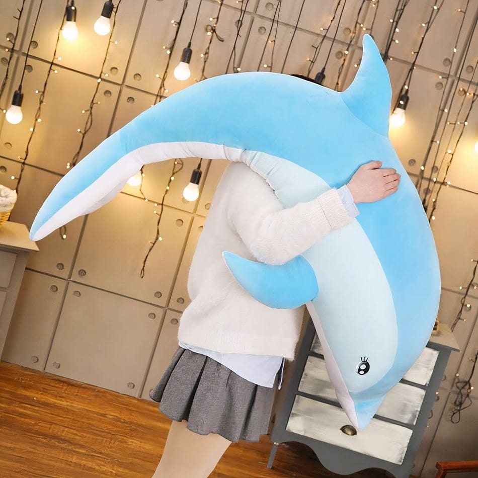 La Peluche Bleu / 100cm Peluche dauphin pour fille