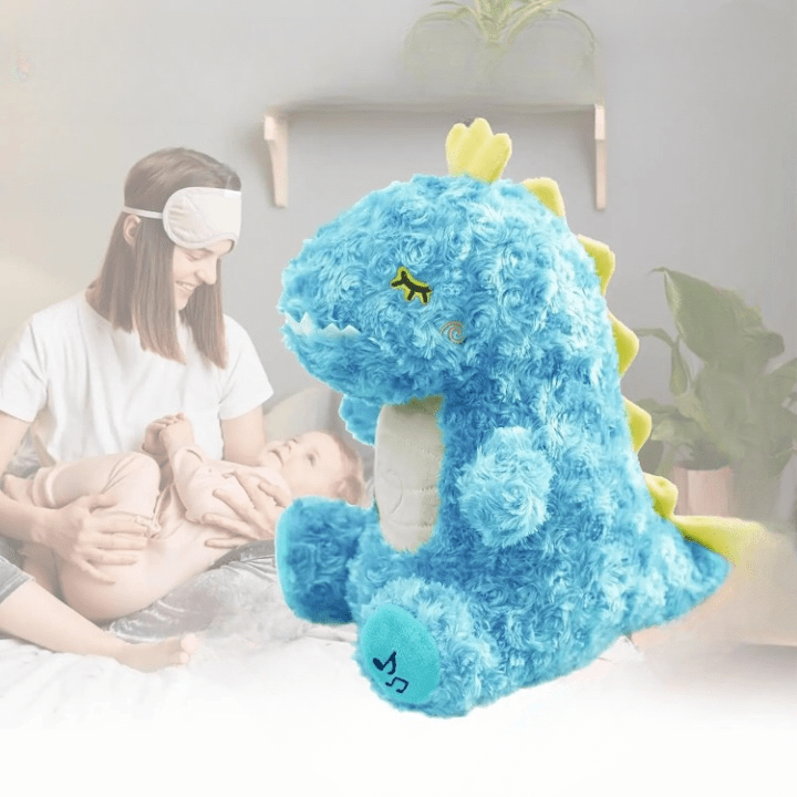 La Peluche Bleu Peluche dinosaure adorable respirante avec berceuse
