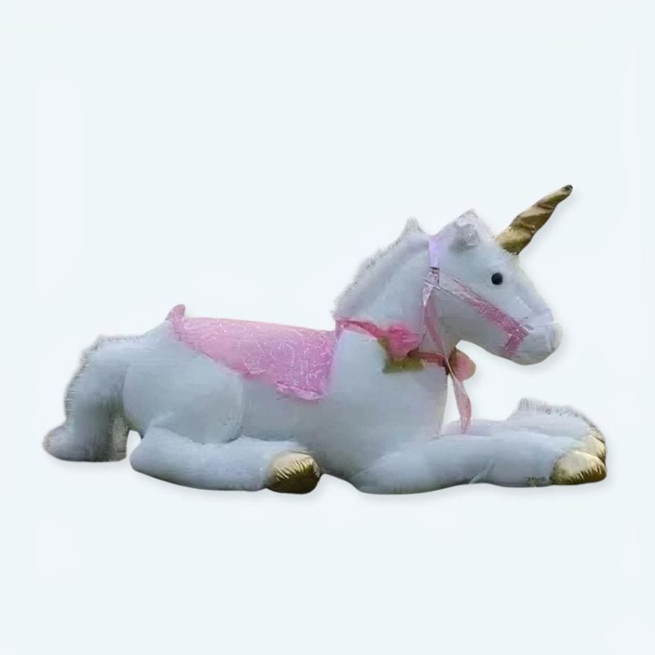 La Peluche Grande peluche licorne cheval blanc