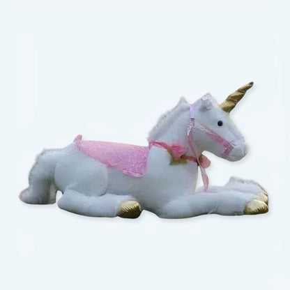 La Peluche Grande peluche licorne cheval blanc