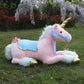 La Peluche Grande peluche licorne cheval rose