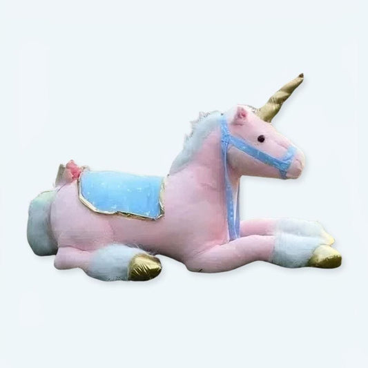 La Peluche Grande peluche licorne cheval rose