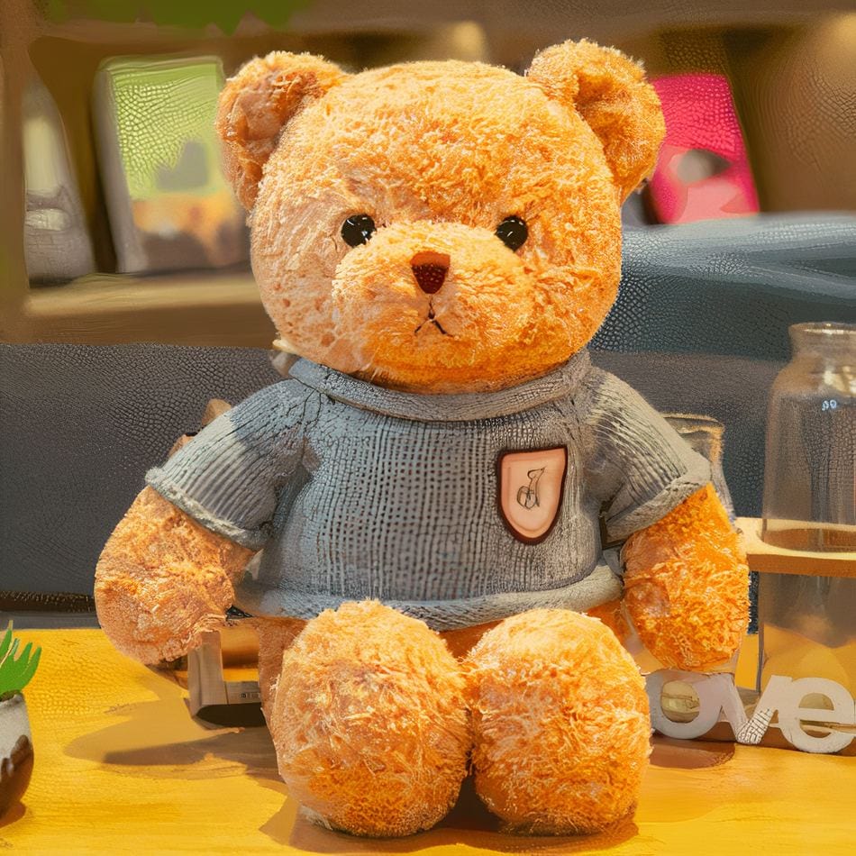 La Peluche Gris / 30cm Peluche ours avec pull