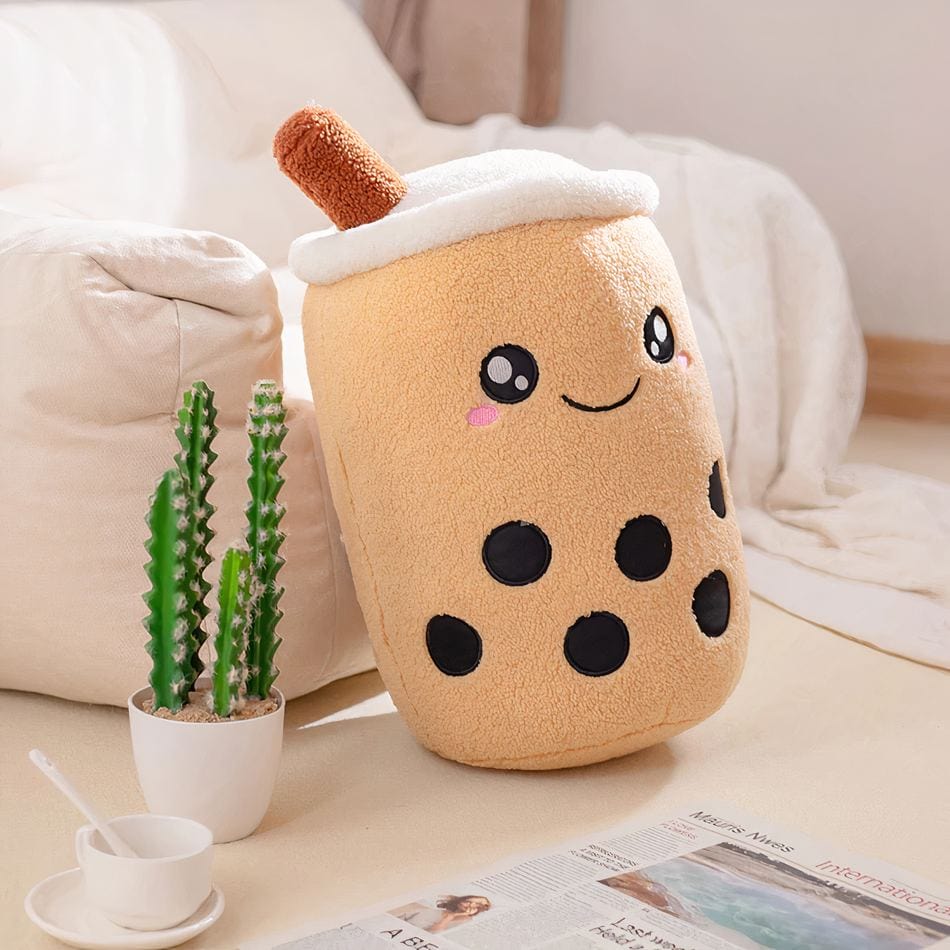 La Peluche Marron / 22-24cm Peluche Bubble tea souriante pour enfant