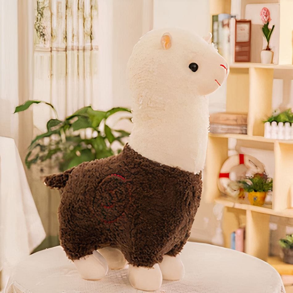 La Peluche Marron Peluche alpaga à robe colorée
