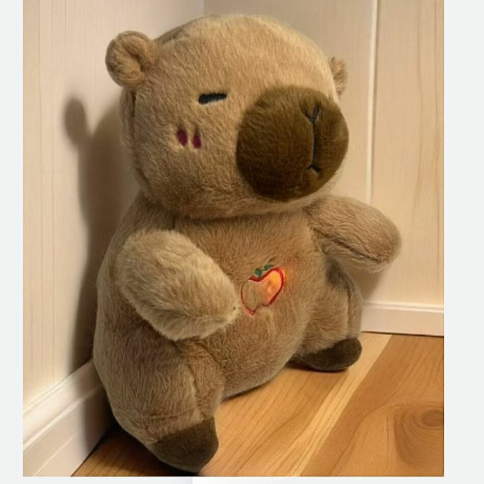 La Peluche Marron Peluche capybara respirante avec berceuses