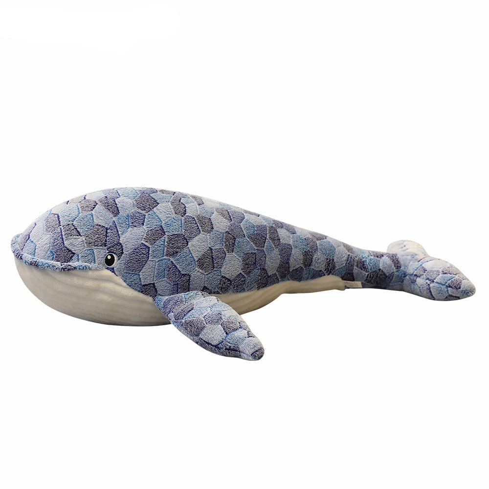 La Peluche Peluche baleine mosaïque bleu