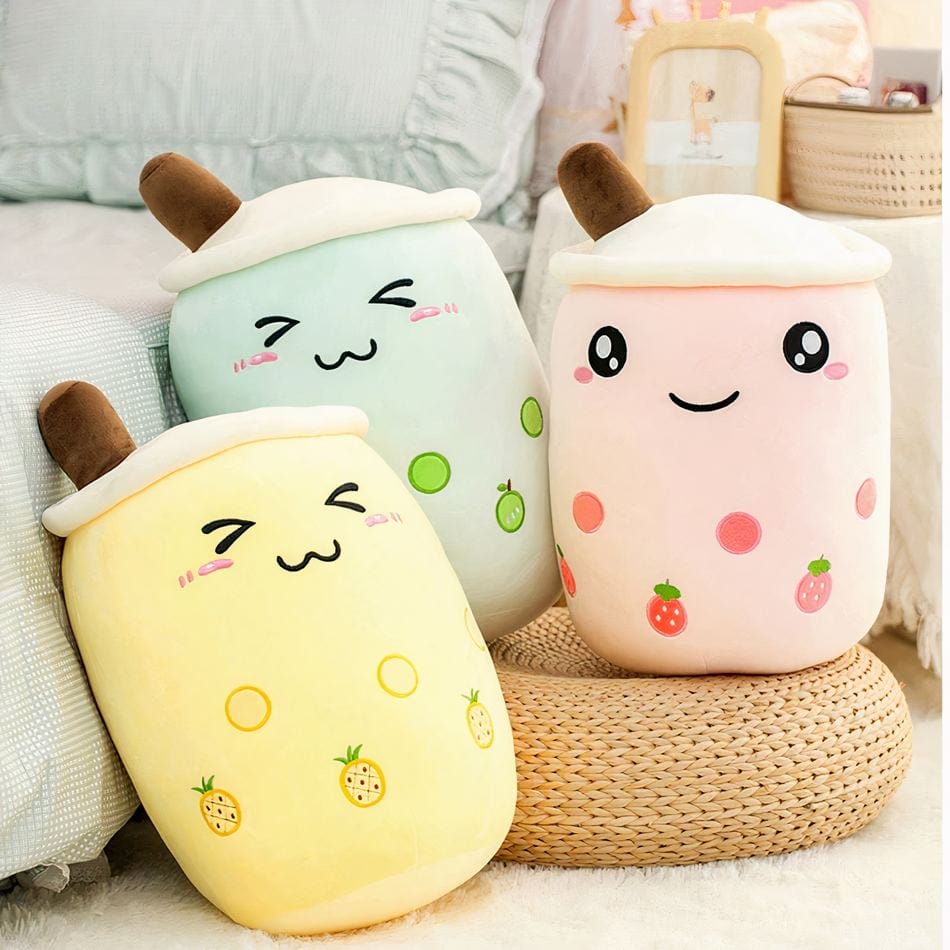 La Peluche Peluche Bubble tea mignon en forme de coussin