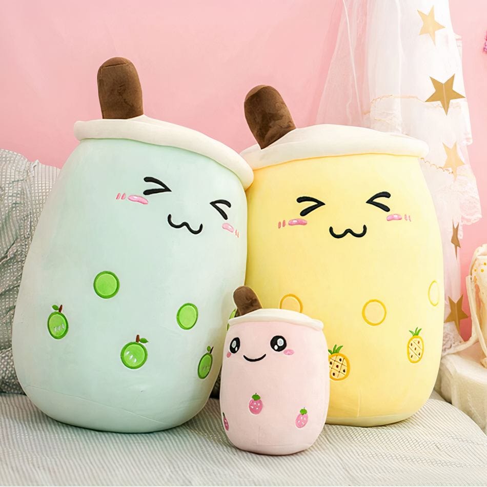 La Peluche Peluche Bubble tea mignon en forme de coussin