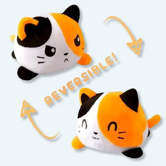 La Peluche Peluche chat double face orange