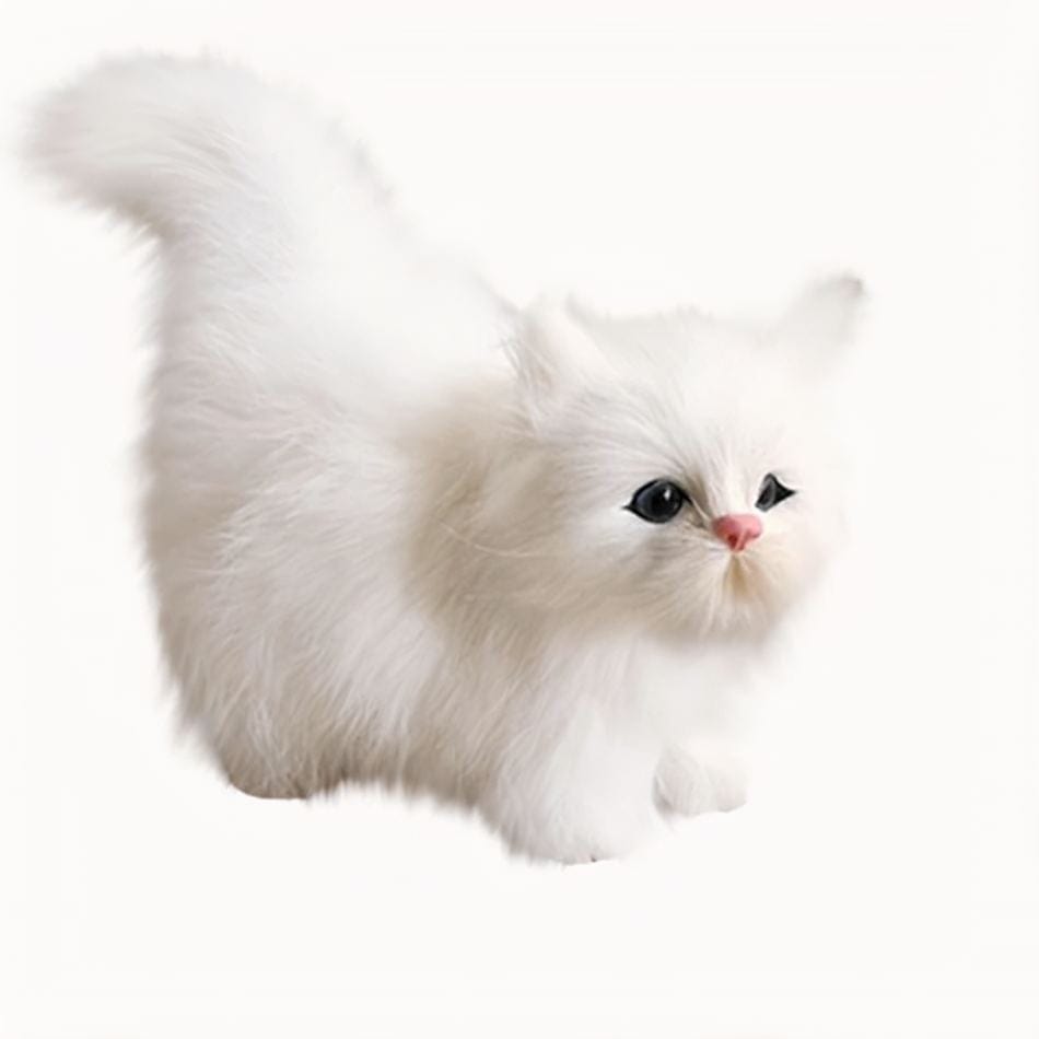 La Peluche Peluche chaton poilu blanc