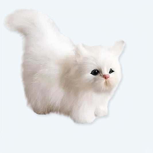 La Peluche Peluche chaton poilu blanc