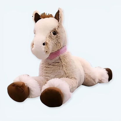 La Peluche Peluche cheval beige couché