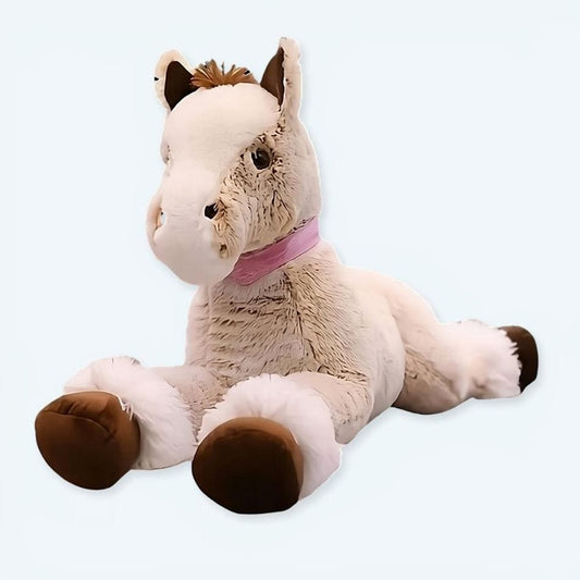 La Peluche Peluche cheval beige couché