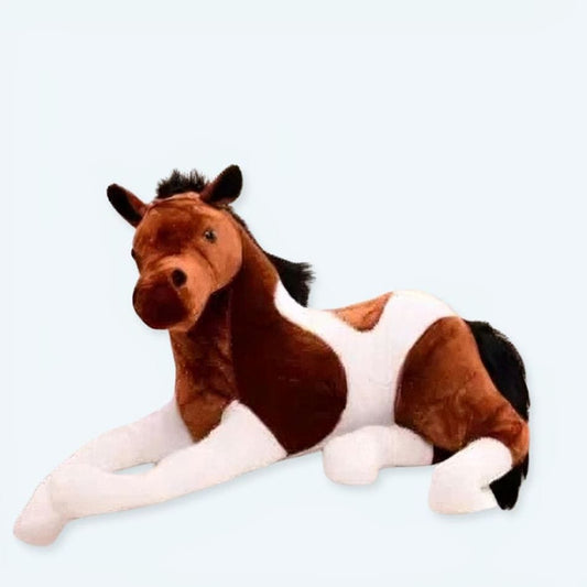 La Peluche Peluche cheval blanc marron