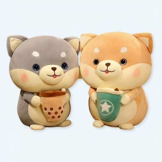 La Peluche Peluche chien avec Bubble Tea