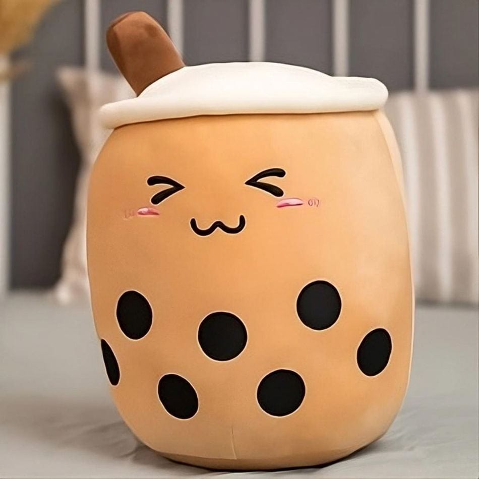 La Peluche Peluche coussin Bubble tea marron