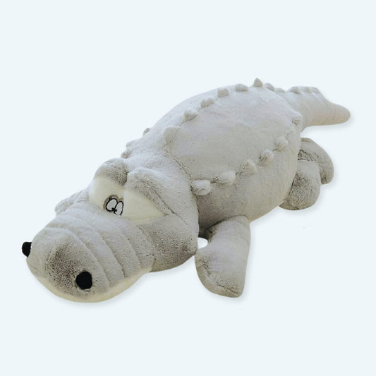 La Peluche Peluche crocodile oreiller grise