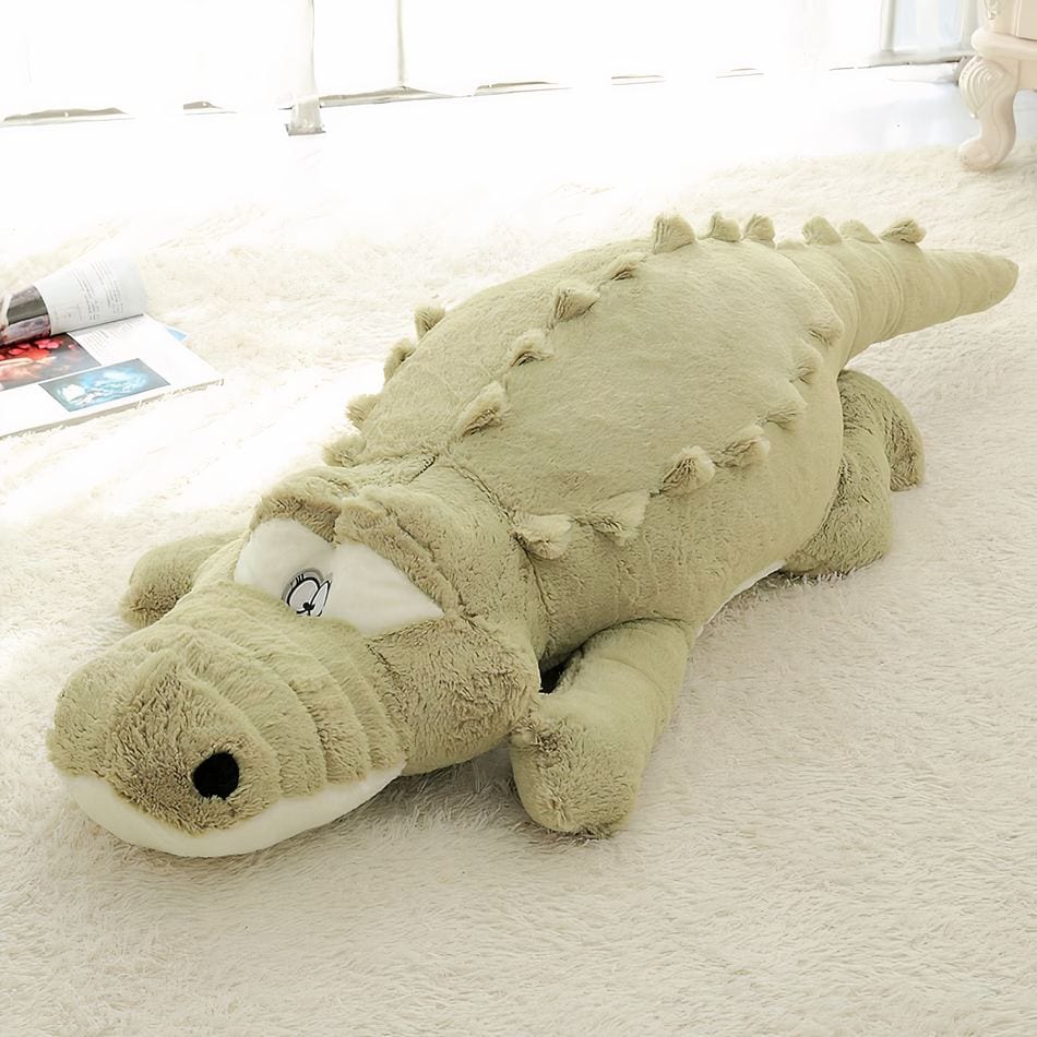 La Peluche Peluche crocodile oreiller verte