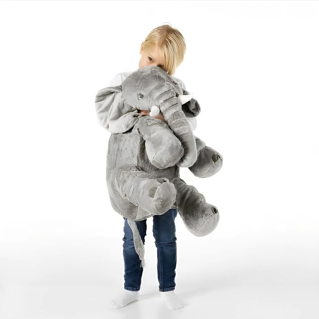 La Peluche Peluche éléphant oreiller grise