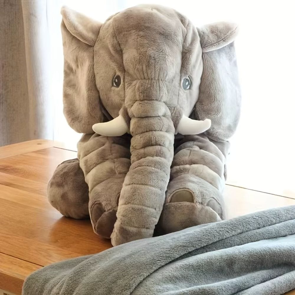 La Peluche Peluche éléphant oreiller grise