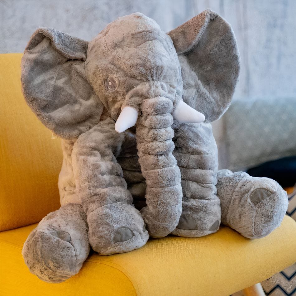 La Peluche Peluche éléphant oreiller grise