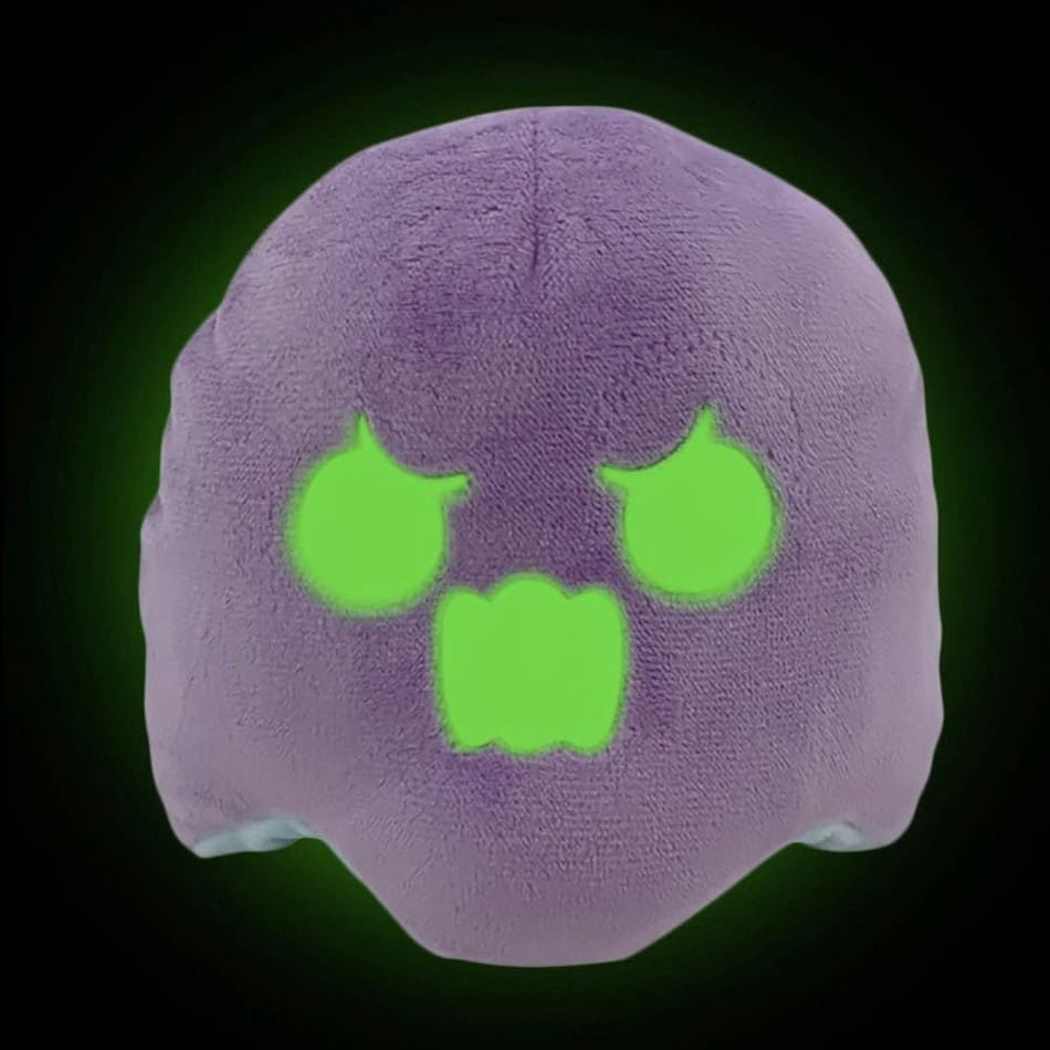 La Peluche Peluche fantôme réversible fluorescente violet et bleu