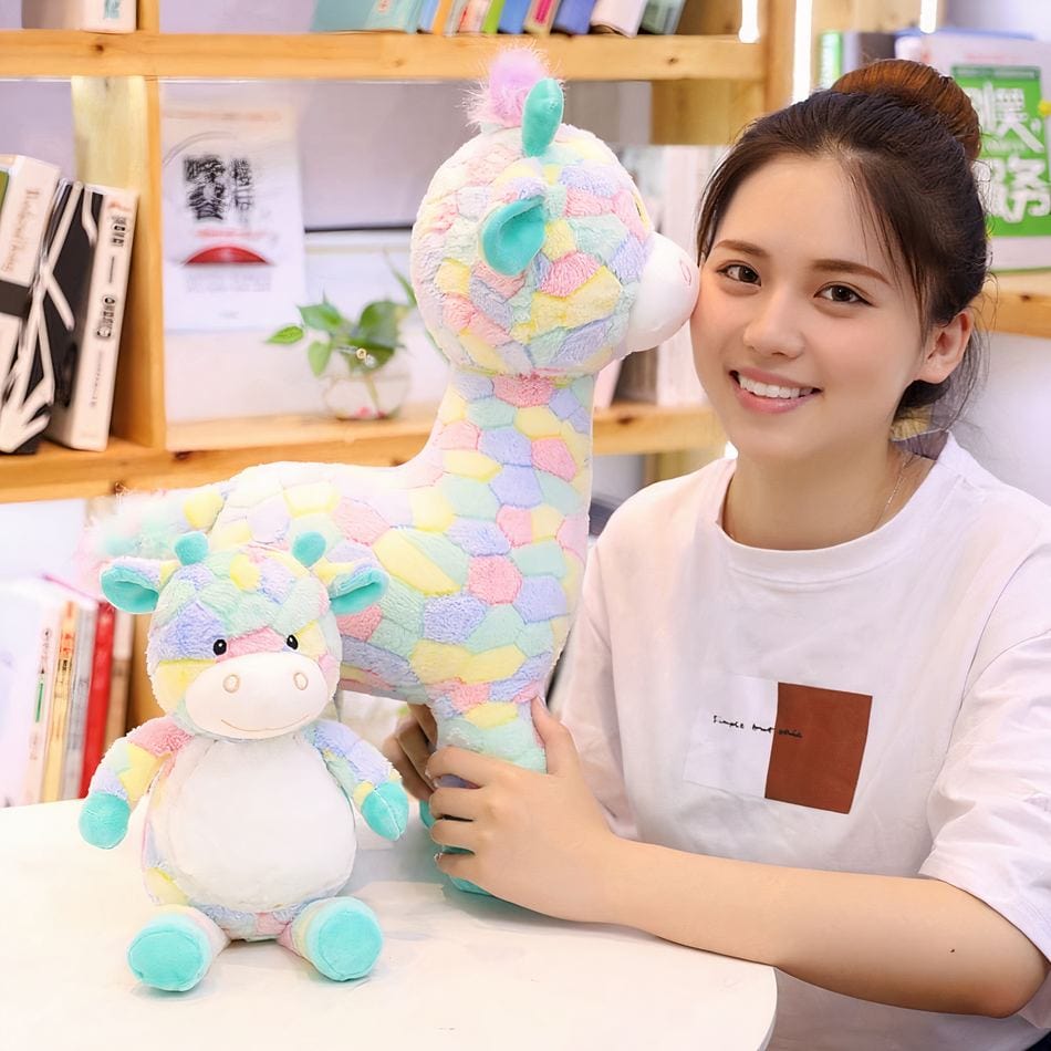 La Peluche Peluche girafe arc-en-ciel