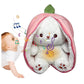 La Peluche Peluche lapin fraise respirante et berceuses