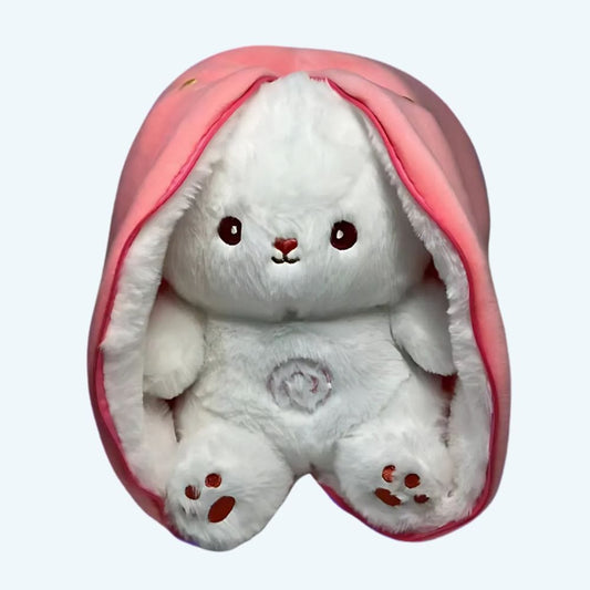 La Peluche Peluche lapin fraise respirante et berceuses