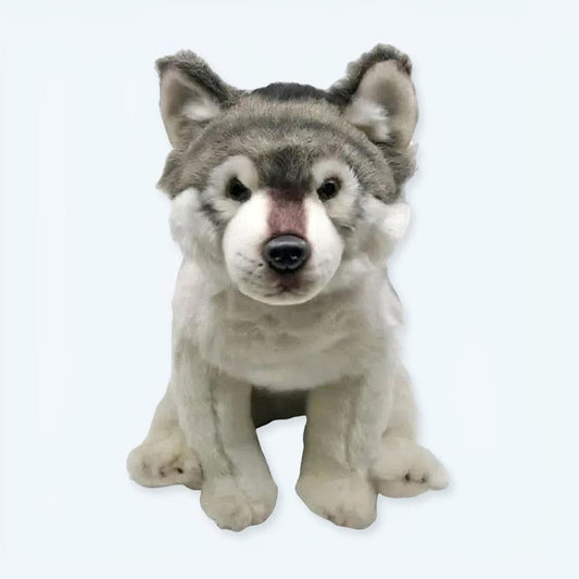 La Peluche Peluche loup accroupie
