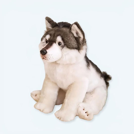 La Peluche Peluche loup gris et blanc adorable