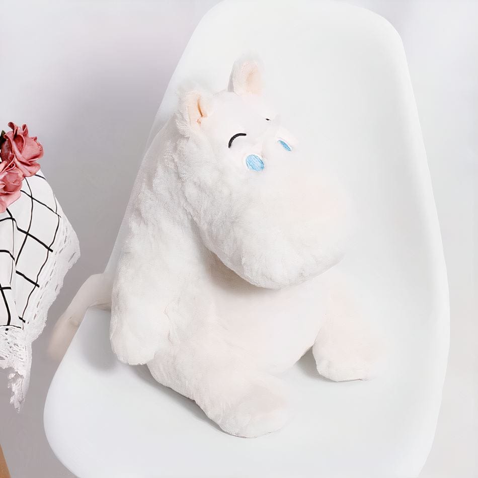 La Peluche Peluche oreiller hippopotame blanc