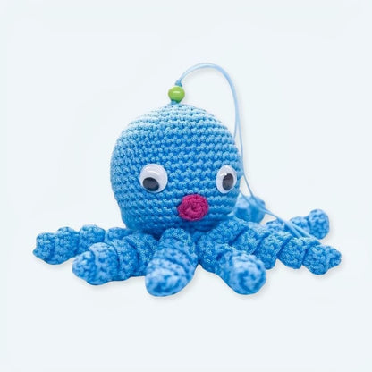 La Peluche Peluche poulpe bleue tricot