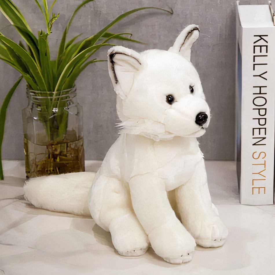 La Peluche Peluche renard blanche chien adorable