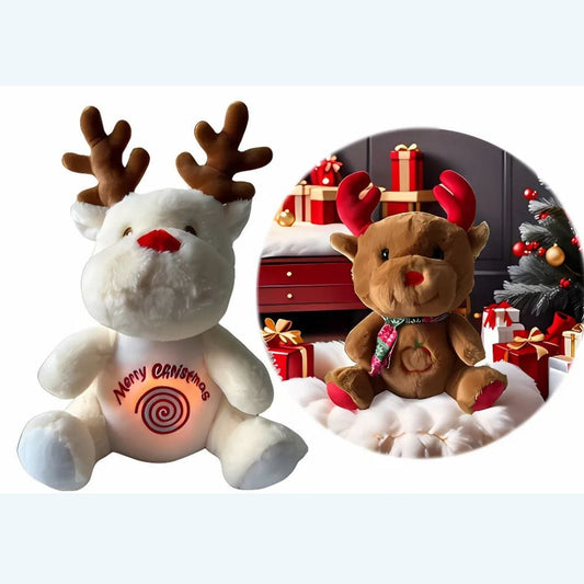 La Peluche Peluche renne de Noël respirante avec berceuses douce