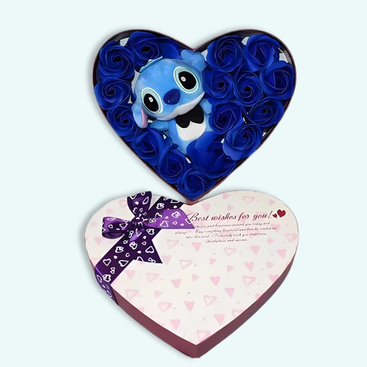 La Peluche Peluche Stitch coffret en cœur