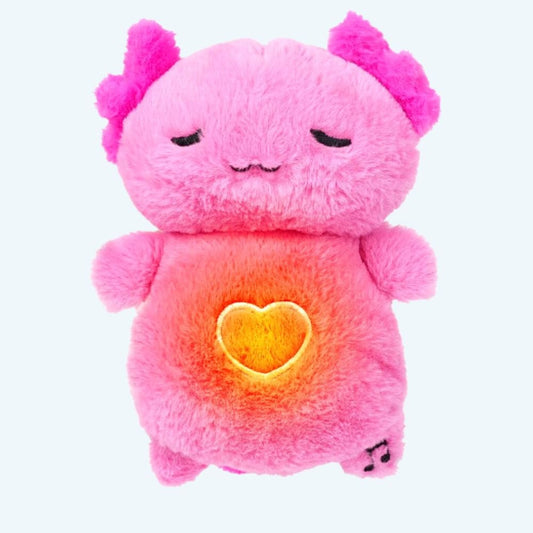 La Peluche Peluche veilleuse Axolotl respirante avec berceuses