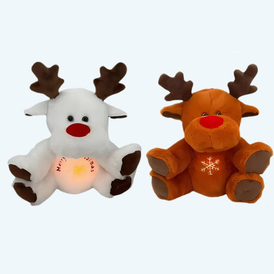 La Peluche Peluche veilleuse renne de Noël respirante avec berceuses