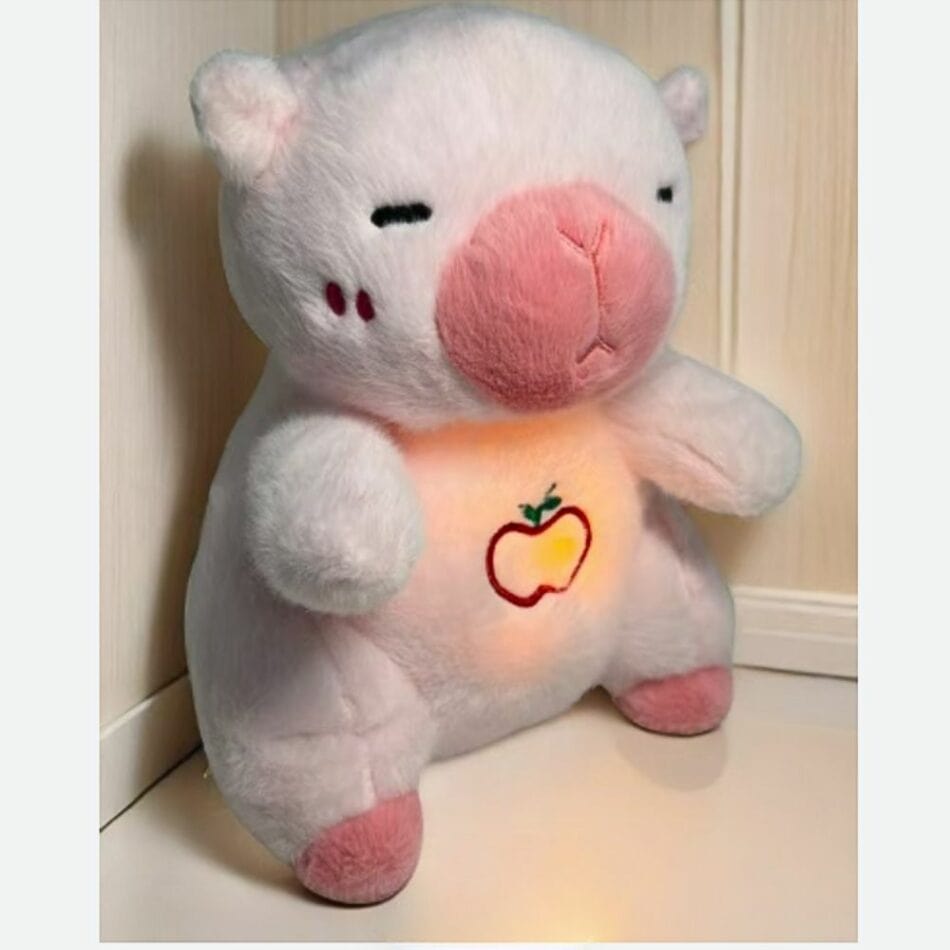 La Peluche Rose Peluche capybara respirante avec berceuses