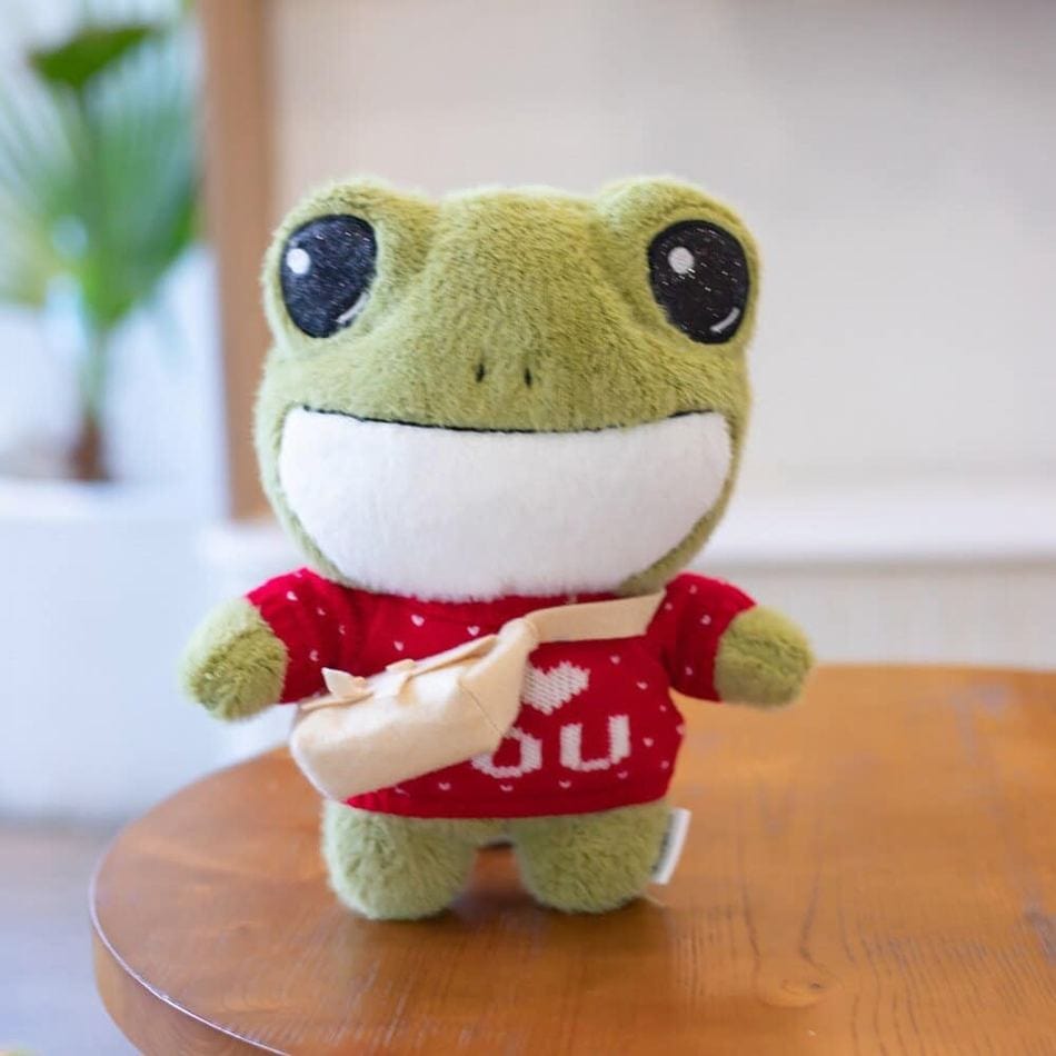 La Peluche Rouge Peluche grenouille avec sac