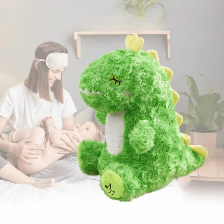 La Peluche Vert Peluche dinosaure adorable respirante avec berceuse